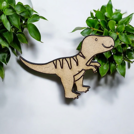 3mm Premium Laser-Cut MDF Tyrannosaurus Dinosaur Shape for Crafts & DIY Projects – Unpainted & Ready for Customization
