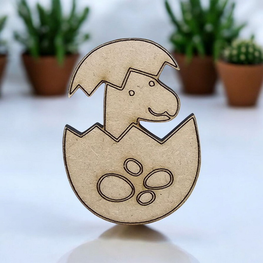 3mm Premium Laser-Cut MDF Baby Dino Egg Shape for Crafts & DIY Projects – Unpainted & Ready for Customization