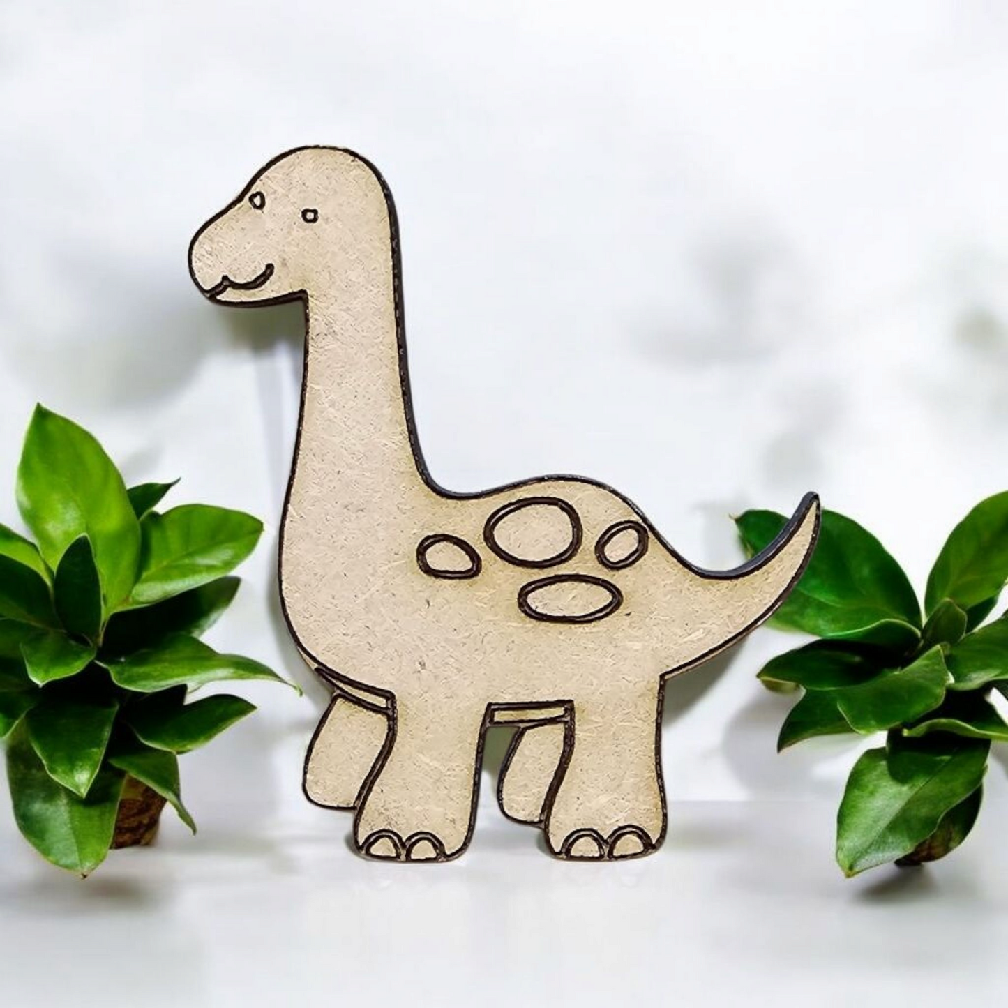 3mm Premium Laser-Cut MDF Diplodocus Dinosaur Shape for Crafts & DIY Projects – Unpainted & Ready for Customization