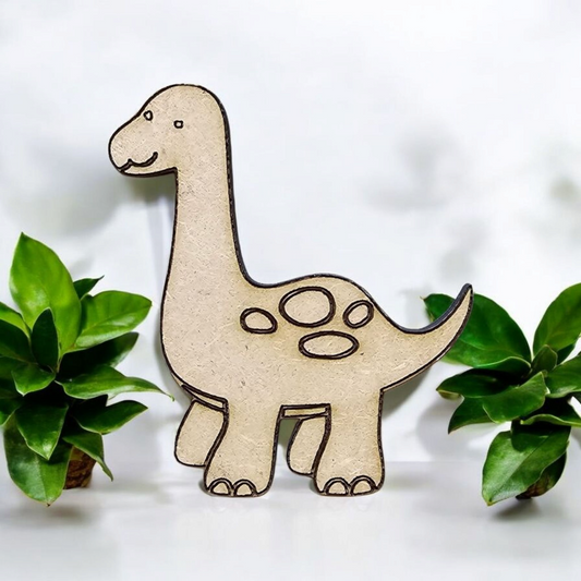3mm Premium Laser-Cut MDF Diplodocus Dinosaur Shape for Crafts & DIY Projects – Unpainted & Ready for Customization