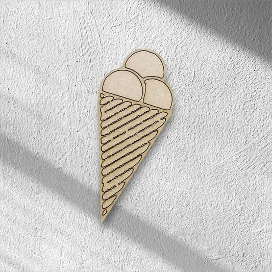 3mm Premium Laser-Cut MDF 3 scoops in a cone for Crafts & DIY Projects – Unpainted & Ready for Customization