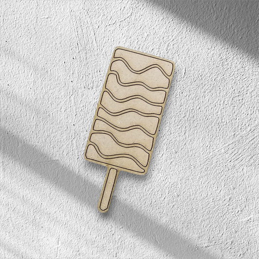 3mm Premium Laser-Cut MDF Ice Lolly for Crafts & DIY Projects – Unpainted & Ready for Customization