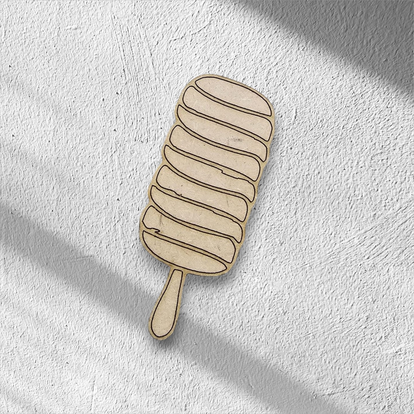 3mm Premium Laser-Cut MDF Popsicle Shape for Crafts & DIY Projects – Unpainted & Ready for Customization