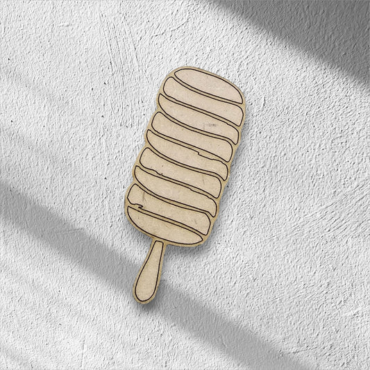 3mm Premium Laser-Cut MDF Popsicle Shape for Crafts & DIY Projects – Unpainted & Ready for Customization