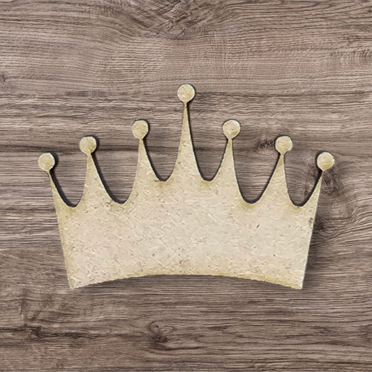 3mm Premium Laser-Cut MDF Crown Shape for Crafts & DIY Projects – Unpainted & Ready for Customization
