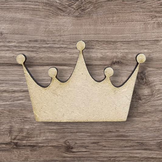 3mm Premium Laser-Cut MDF Crown Shape for Crafts & DIY Projects – Unpainted & Ready for Customization