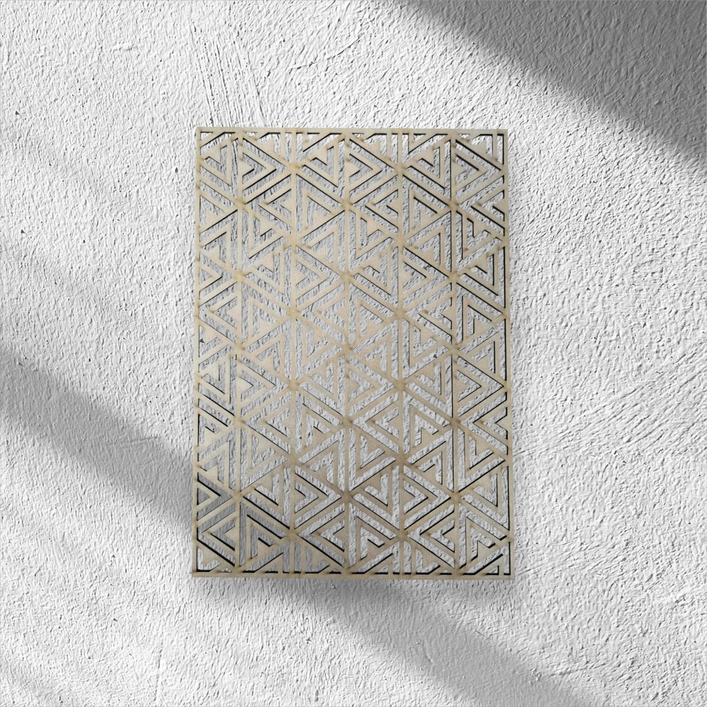 Geometric Wall Art Panel – Laser Cut Triangle Design, Basswood, Various Sizes