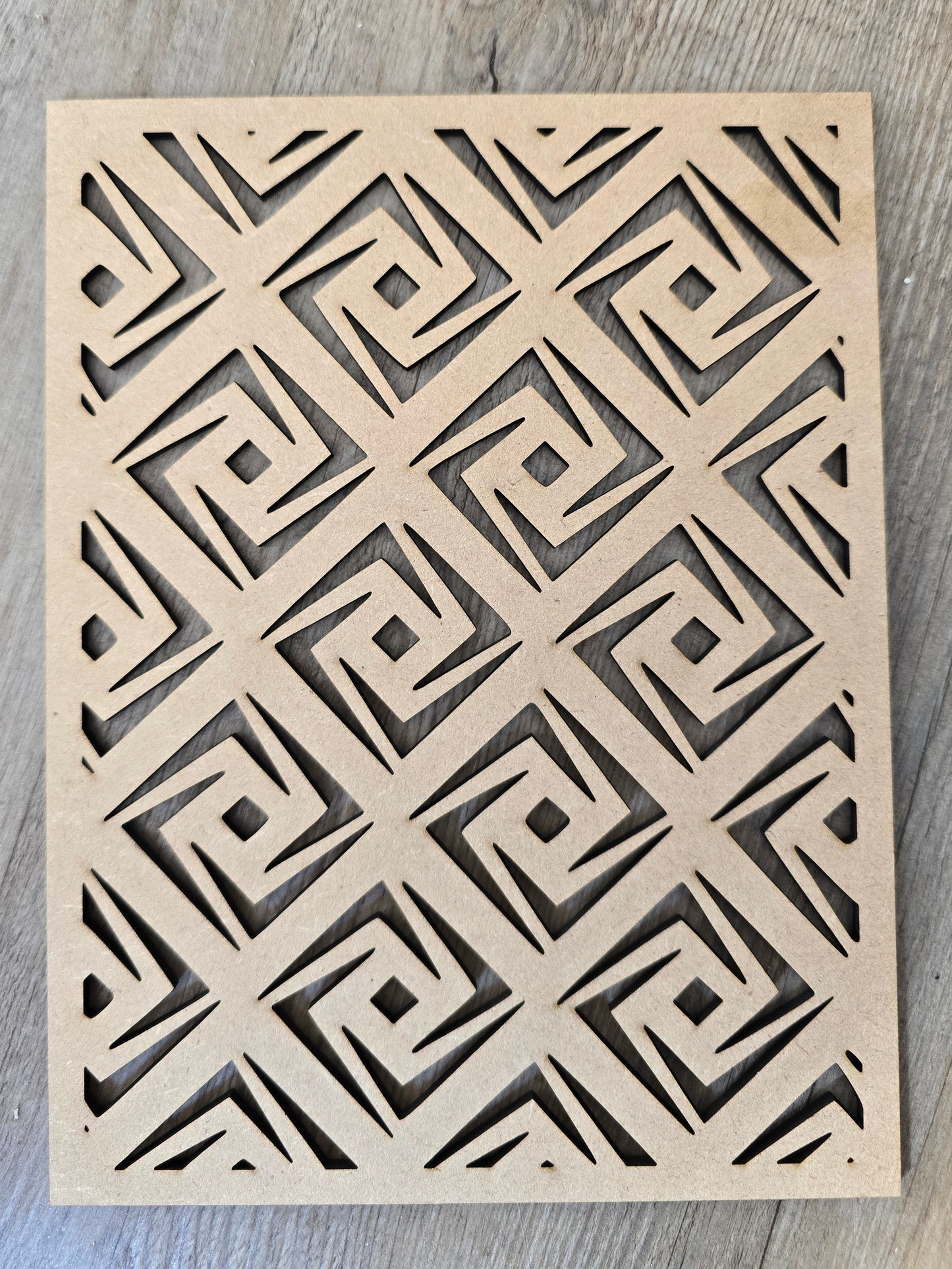 Geometric Maze Laser Cut MDF Wall Art Panel | Modern Square Pattern | Decorative Home & Craft Screen