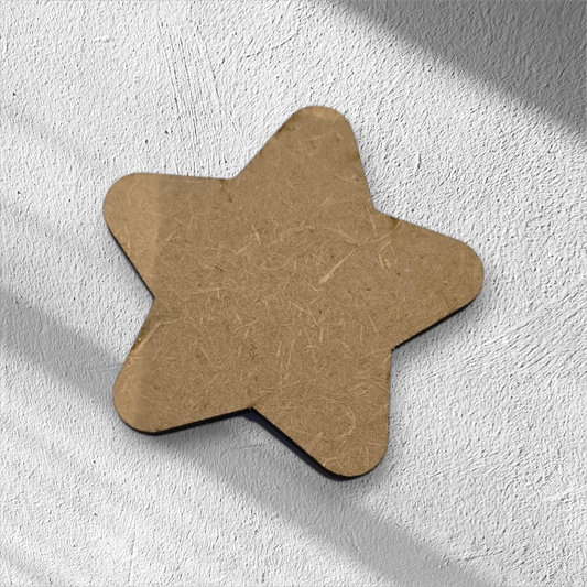 3mm Premium Laser-Cut MDF Stars With Rounded Points for Crafts & DIY Projects – Unpainted & Ready for Customization
