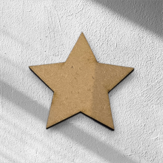 3mm Premium Laser-Cut MDF Stars for Crafts & DIY Projects – Unpainted & Ready for Customization