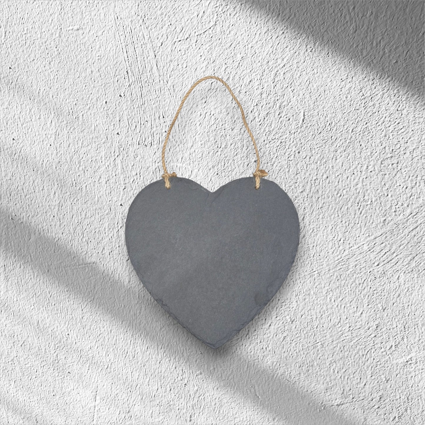 Personalized Engraved Heart Slate Hanging Sign – 24.5 cm High – Custom Text & Design