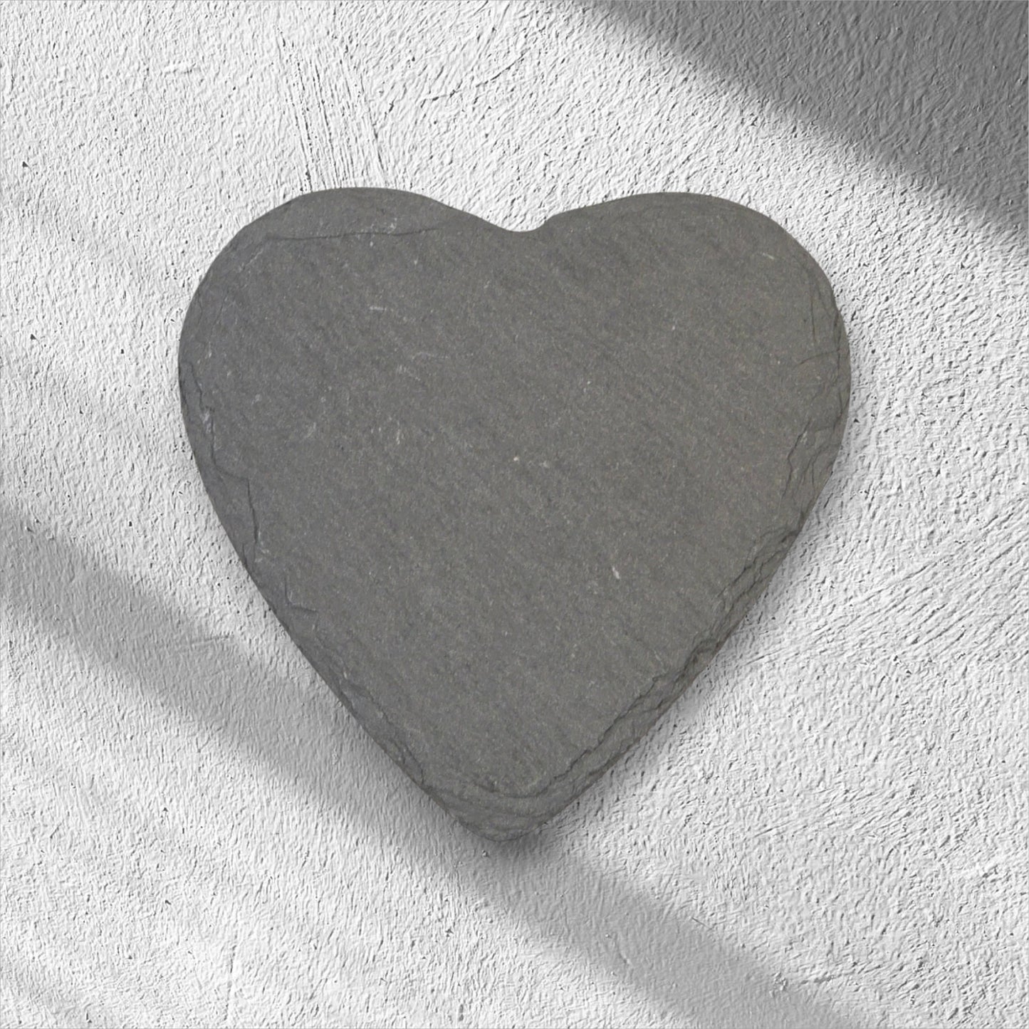 Engraved Heart-Shaped Slate Coaster – 10cm x 10cm – Customizable with Personalization