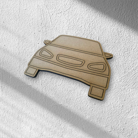 3mm Premium Laser-Cut MDF Car Front Shape for Crafts & DIY Projects – Unpainted & Ready for Customization
