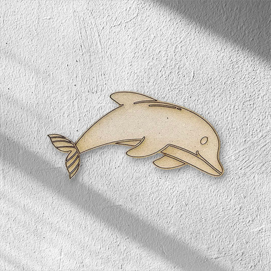 3mm Premium Laser-Cut MDF Dolphin Shape for Crafts & DIY Projects – Unpainted & Ready for Customization