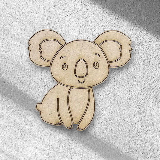 3mm Premium Laser-Cut MDF Koala Shape for Crafts & DIY Projects – Unpainted & Ready for Customization
