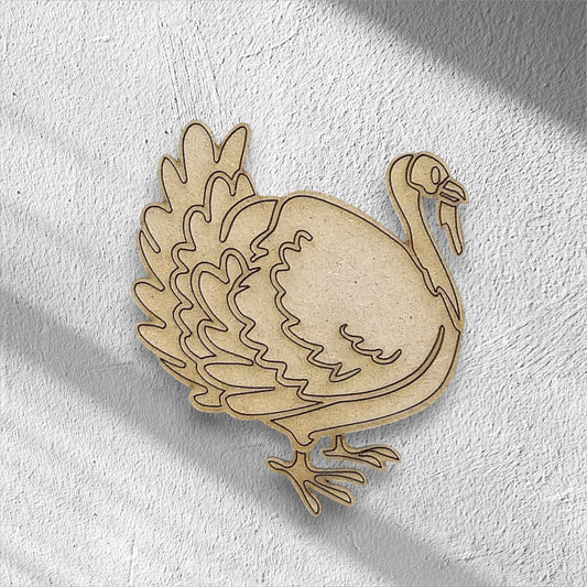 3mm Premium Laser-Cut MDF Turkey Shape for Crafts & DIY Projects – Unpainted & Ready for Customization