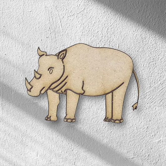 3mm Premium Laser-Cut MDF Rhino Shape for Crafts & DIY Projects – Unpainted & Ready for Customization