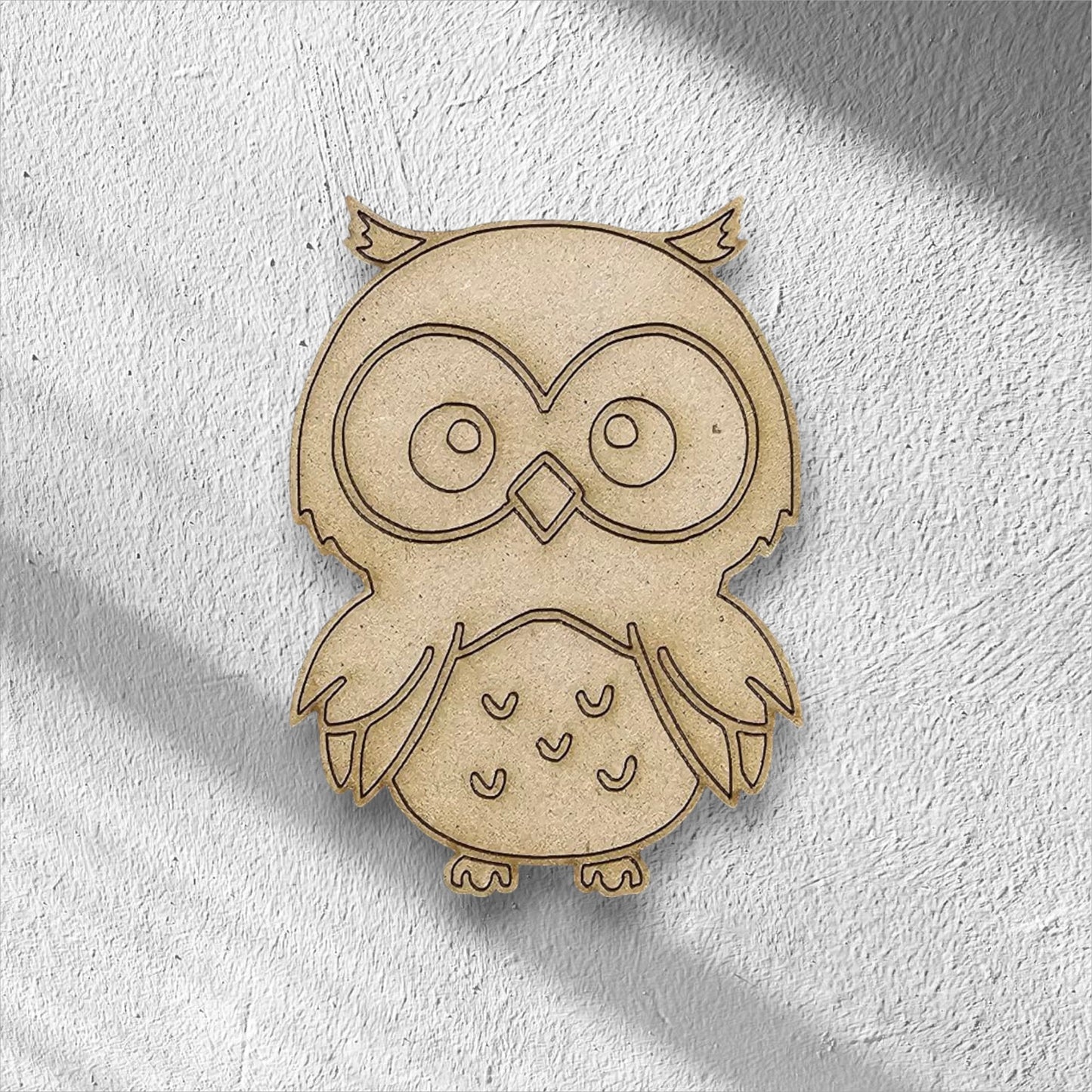 3mm Premium Laser-Cut MDF Owl Shape for Crafts & DIY Projects – Unpainted & Ready for Customization