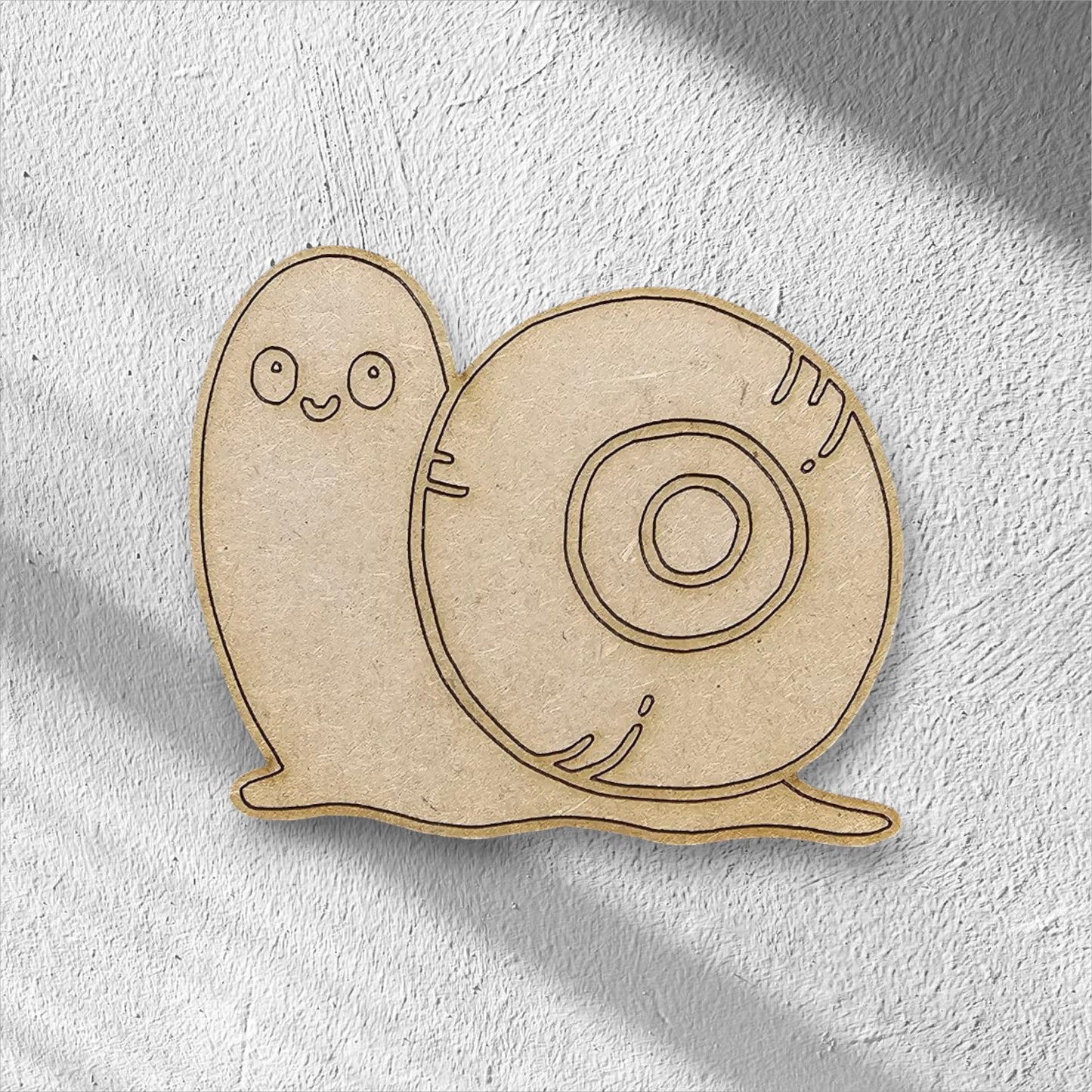 3mm Premium Laser-Cut MDF Snail Shape for Crafts & DIY Projects – Unpainted & Ready for Customization