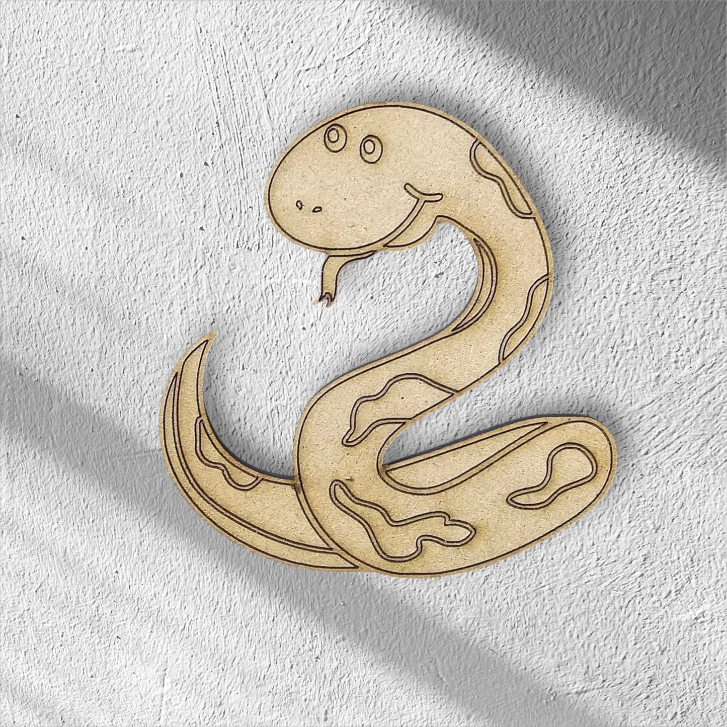 3mm Premium Laser-Cut MDF Snake Shape for Crafts & DIY Projects – Unpainted & Ready for Customization