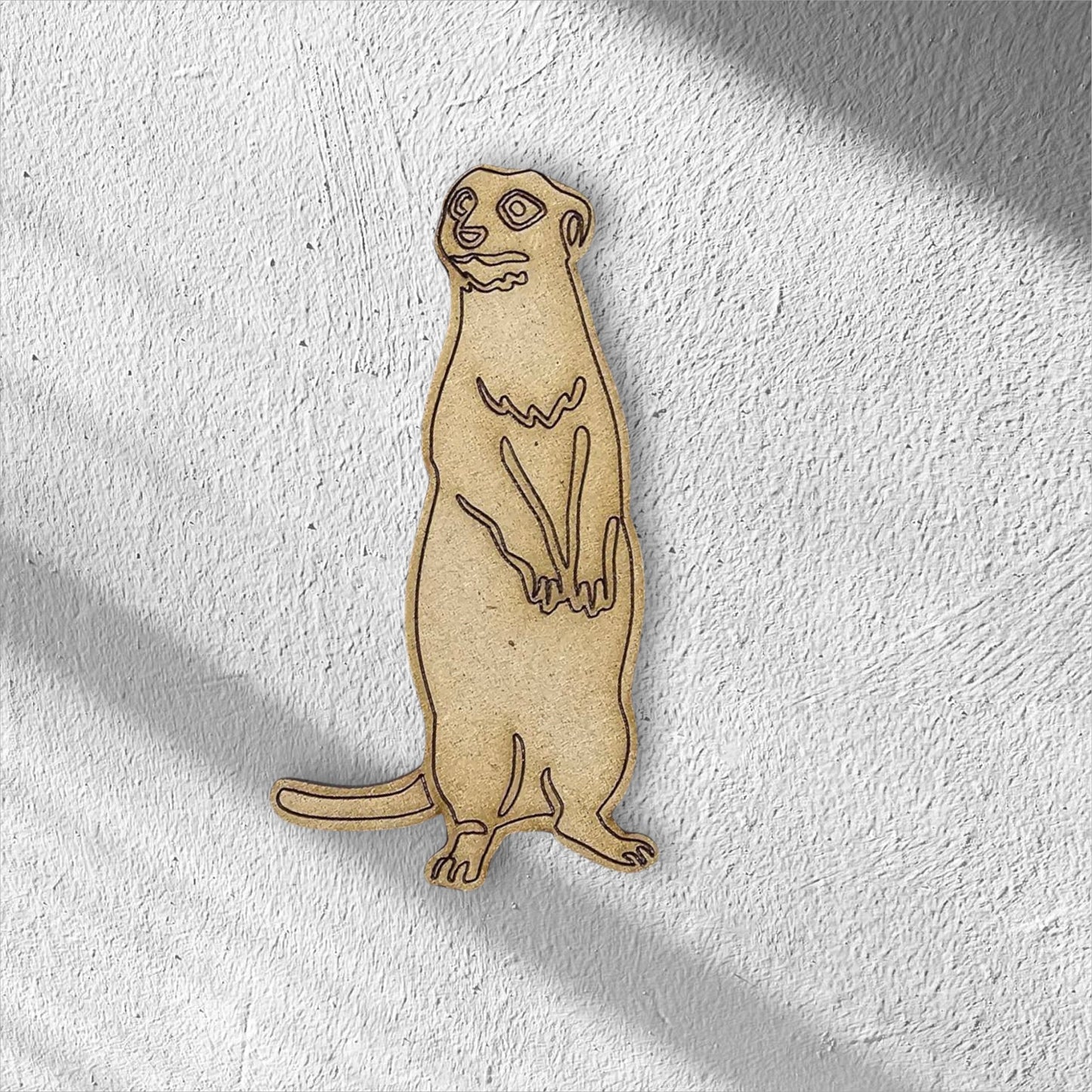 3mm Premium Laser-Cut MDF Meerkat Shape for Crafts & DIY Projects – Unpainted & Ready for Customization