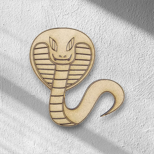 3mm Premium Laser-Cut MDF Cobra Shape for Crafts & DIY Projects – Unpainted & Ready for Customization