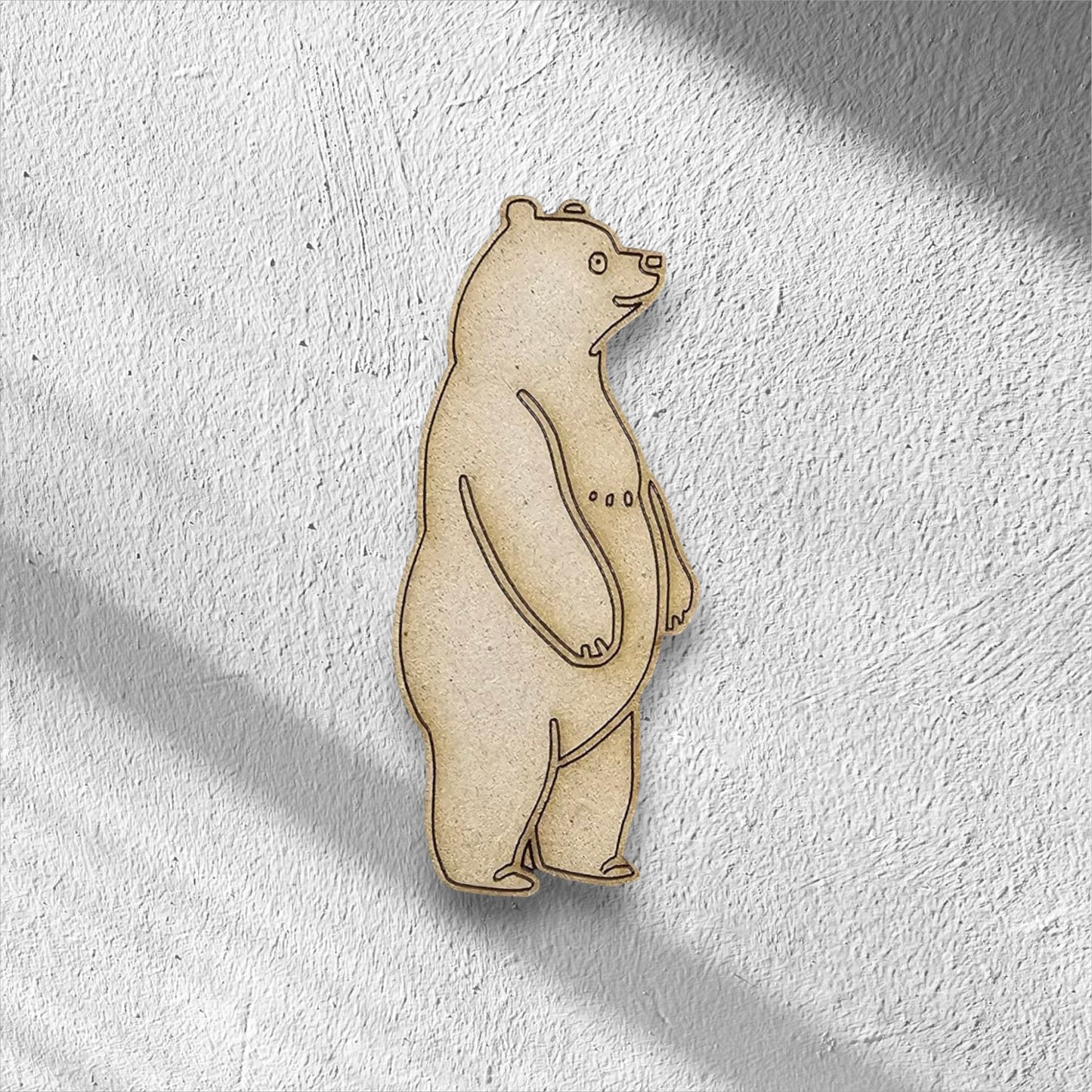 3mm Premium Laser-Cut MDF Bear Shape for Crafts & DIY Projects – Unpainted & Ready for Customization