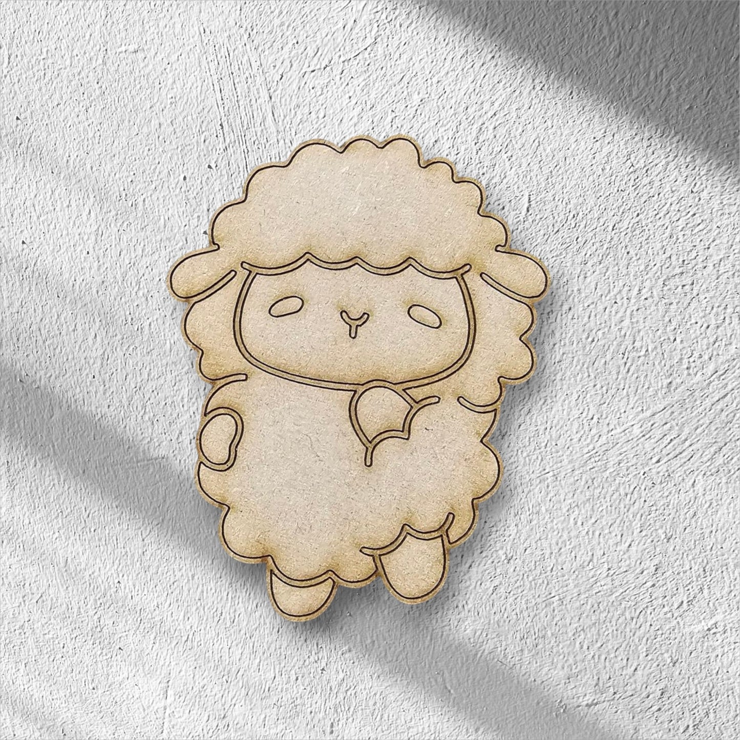 3mm Premium Laser-Cut MDF Lamb Shape for Crafts & DIY Projects – Unpainted & Ready for Customization