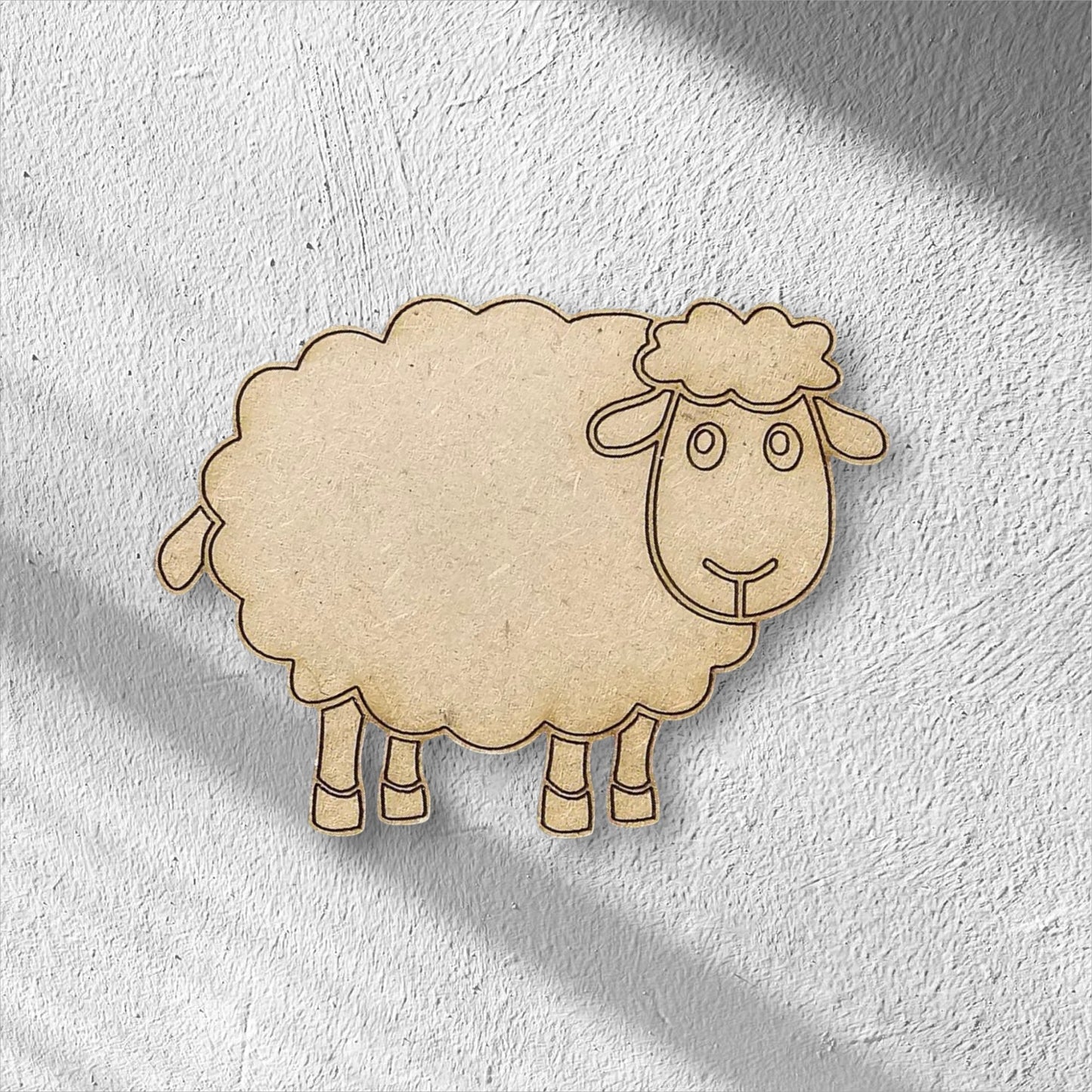 3mm Premium Laser-Cut MDF Sheep Shape for Crafts & DIY Projects – Unpainted & Ready for Customization