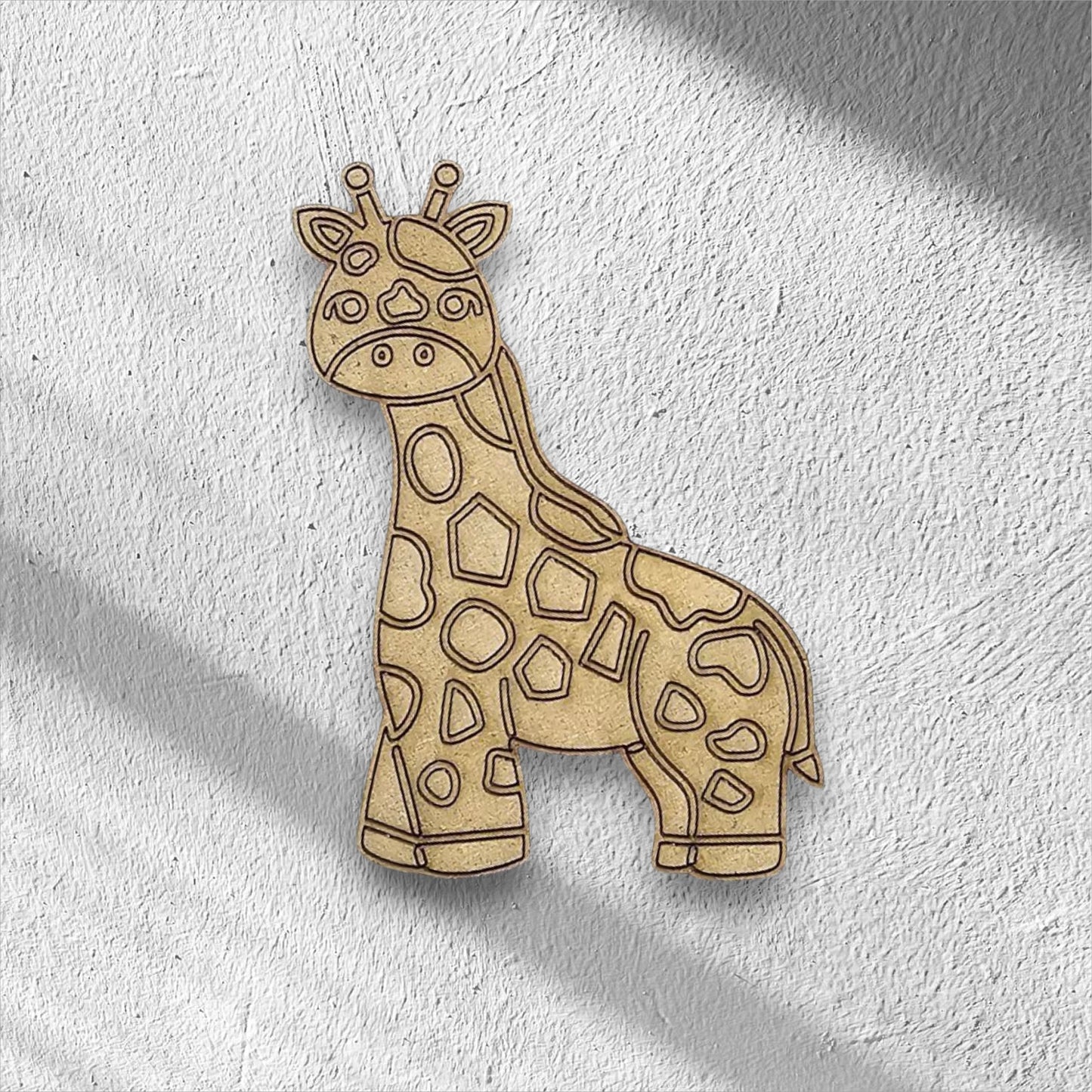 3mm Premium Laser-Cut MDF Giraffe Shape for Crafts & DIY Projects – Unpainted & Ready for Customization