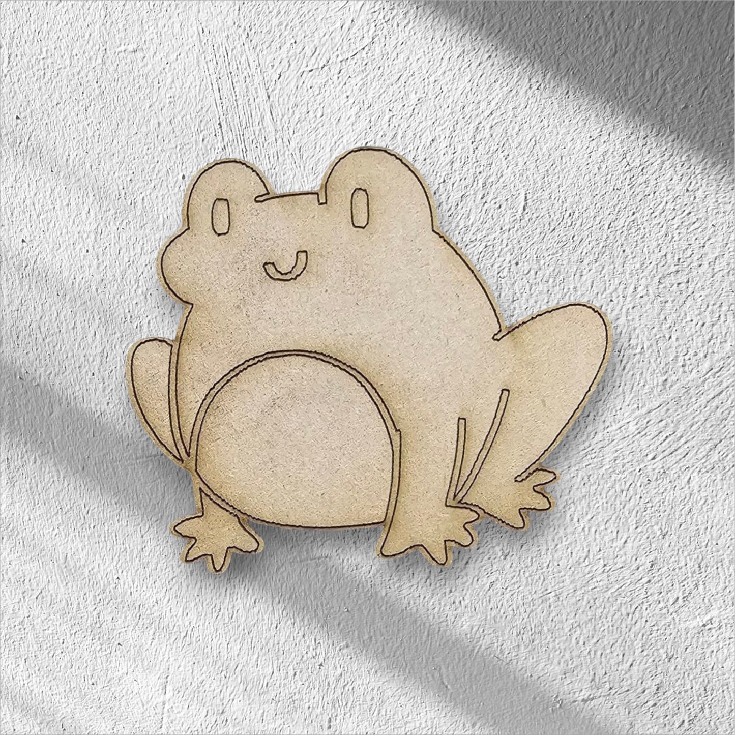 3mm Premium Laser-Cut MDF Frog Shape for Crafts & DIY Projects – Unpainted & Ready for Customization