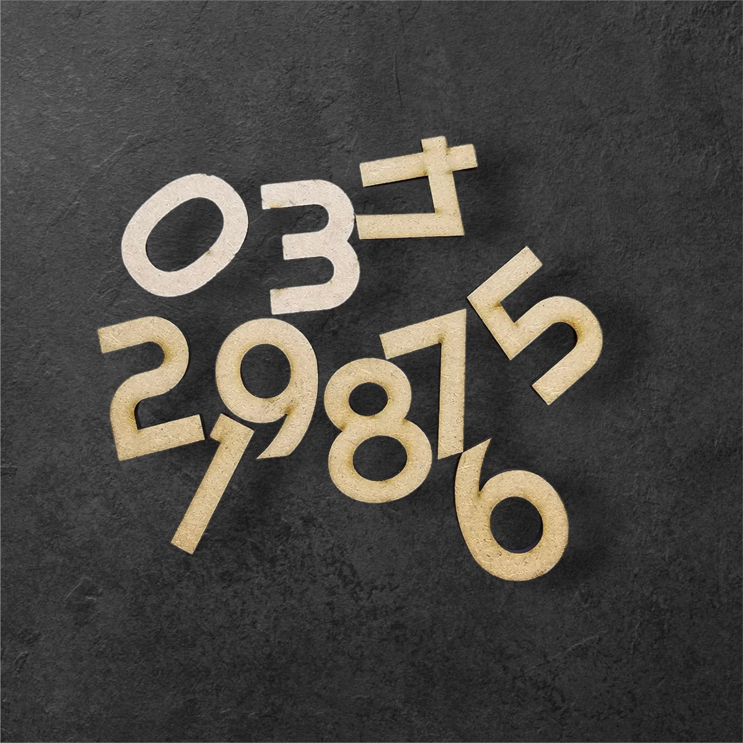 3mm Premium Laser-Cut MDF righteous Font Numbers for Crafts & DIY Projects – Unpainted & Ready for Customization