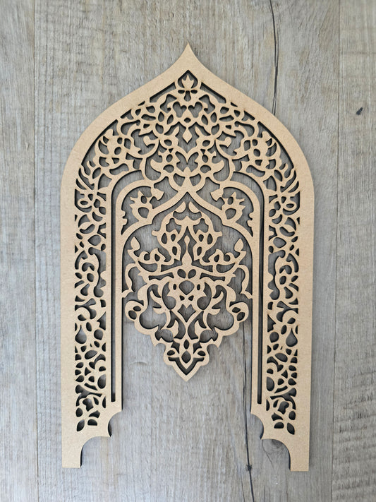 Arabesque Laser Cut MDF Wall Art Panel – Ornate Moroccan Arch | Intricate Decorative Screen, Home Decor