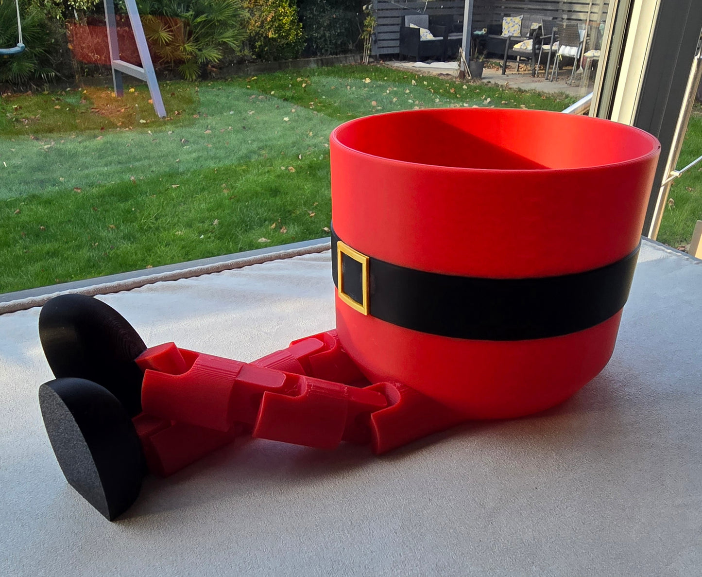3D Printed Santa Planter Pot – Festive Holiday Ornament | Articulated Legs, UK Made