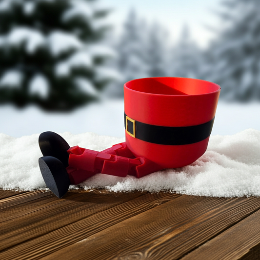 3D Printed Santa Planter Pot – Festive Holiday Ornament | Articulated Legs, UK Made