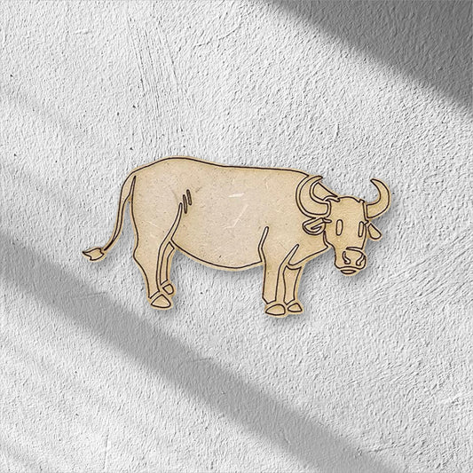 3mm Premium Laser-Cut MDF Bull Shape for Crafts & DIY Projects – Unpainted & Ready for Customization