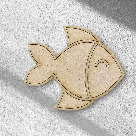 3mm Premium Laser-Cut MDF Fish Shape for Crafts & DIY Projects – Unpainted & Ready for Customization