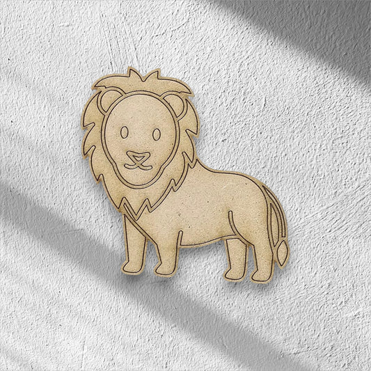 3mm Premium Laser-Cut MDF Lion Shape for Crafts & DIY Projects – Unpainted & Ready for Customization