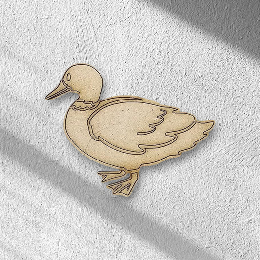 3mm Premium Laser-Cut MDF Duck Shape for Crafts & DIY Projects – Unpainted & Ready for Customization