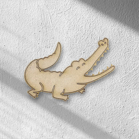 3mm Premium Laser-Cut MDF Crocodile Shape for Crafts & DIY Projects – Unpainted & Ready for Customization
